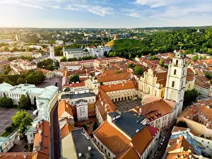 Lithuanian Prints: Aerial view of Vilnius Old Town