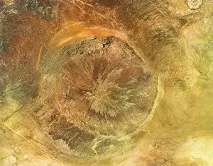 Scenic Background Prints: Aerial top down view of volcan Calderon Hondo Corralejo Fuerteventura
