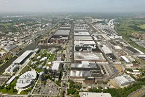 Companies Prints: Aerial view, Volkswagen plant, VW factory