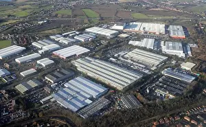 Warehouses Prints: aerial view of Wakefield 41 Industrial Estate at Lofthouse, Wakefield, West Yorkshire, UK