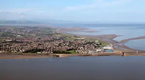 Ariel Prints: aerial view of Wallasey and The Wirral on the Mersey near Liverpool