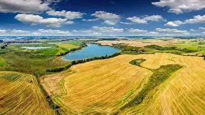 Warmia Prints: aerial view of Warmia after the harvest
