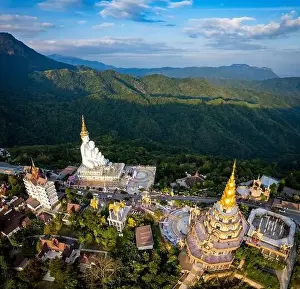 Kaew Prints: Aerial view of Wat Phra That Pha Sorn Kaew temple in Phetchabun, Thailand, south east asia