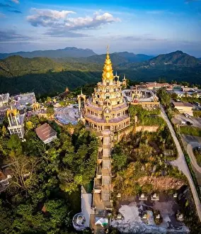 Kaew Prints: Aerial view of Wat Phra That Pha Sorn Kaew temple in Phetchabun, Thailand, south east asia