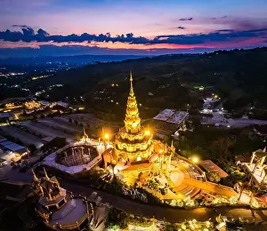 Kaew Prints: Aerial view of Wat Phra That Pha Sorn Kaew temple in Phetchabun, Thailand, south east asia