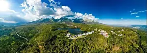 Vysoke Tatry Prints: Aerial view of a wonderful mountain lake in National Park High Tatra