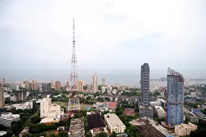 Rises Prints: aerial view of worli ; Bombay Mumbai ; Maharashtra ; India