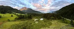 Julian Alps Prints: Aerial View of Zelenci Springs, Slovenia: Nature's Emerald Gem