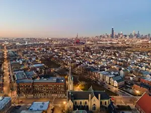 Aerial Views of Chicago Skyline @ Night