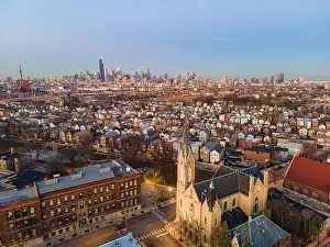 Urban Photography Prints: Aerial Views of Chicago Skyline @ Night
