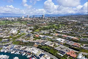 Newport Beach Prints: Aerial views of Newport Beach Center skyline