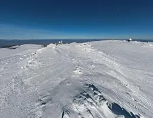 Aerial Winter view of Vitosha Mountain near Cherni Vrah peak, Sofia City Region, Bulgaria