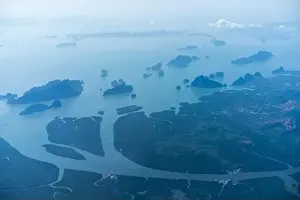 Aerioal view of the Phuket island, Thailand, Asia