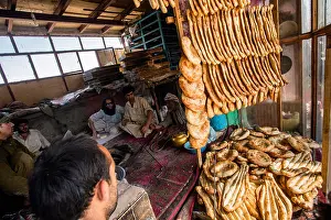 Afghanistan Prints: Afghan bakery at biggest vegetable market in Kabul, Afghanistan