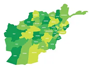 Afghanistan Prints: Afghanistan - administrative map of provinces