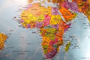 Saudi Arabia Prints: Africa continent on geopolitical world map. High quality photo