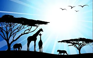 Giraffe Prints: Africa / safari - silhouettes