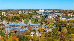 Upstate Prints: Afternoon aerial autumn image of the area surrounding the City of Ithaca