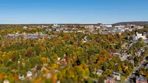 Upstate Prints: Afternoon aerial autumn image of the area surrounding the City of Ithaca