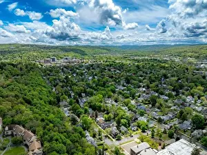 Tree Leaf Prints: Afternoon aerial image of the area surrounding the City of Ithaca, NY, USA 05/11/2024