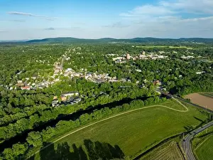 Ulster Prints: Afternoon spring aerial photo of the area surrounding the Village - Town of New Paltz