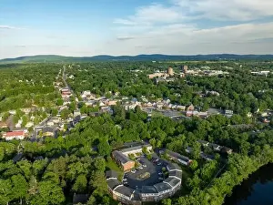 Ulster Prints: Afternoon spring aerial photo of the area surrounding the Village - Town of New Paltz