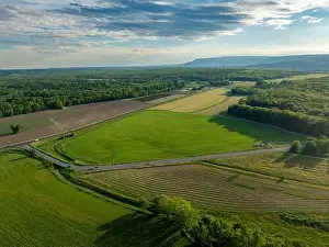Ulster Prints: Afternoon spring aerial photo of the area surrounding the Village - Town of New Paltz