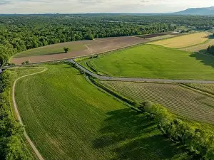 Ulster Prints: Afternoon spring aerial photo of the area surrounding the Village - Town of New Paltz