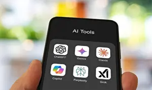 Claude Prints: AI Tools displayed on a smartphone