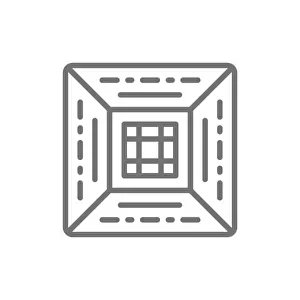 Split Prints: Air conditioner filter, central air conditioning line icon