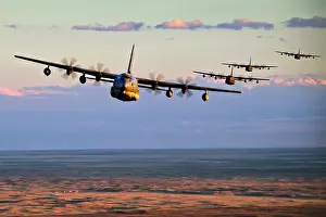 Commando Prints: Five US Air Force MC-130J Commando special operation transport aircraft conduct low-level formation training November 5