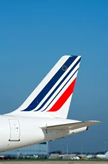Airlines Prints: Air France aircraft tail fin showing the logo