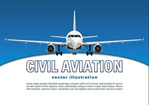 Take Off Prints: Aircraft vector. Banner, poster