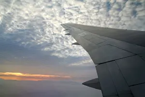 Softness Prints: Aircraft wing with sunset
