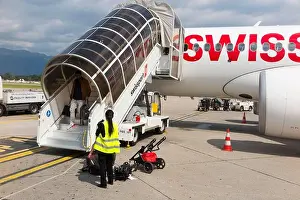 Tarmac Prints: Airport Passenger Step Vehicle / self propelled mobile stairs steps for loading passengers