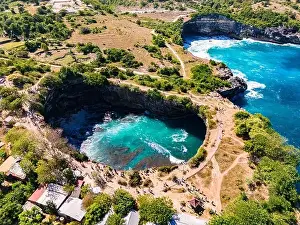 Airview of Broken Beach on Nusa Penida Island, Indonesia