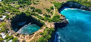 Airview of Broken Beach on Nusa Penida Island, Indonesia