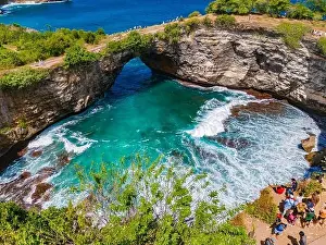 Airview of Broken Beach on Nusa Penida Island, Indonesia
