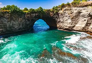 Airview of Broken Beach on Nusa Penida Island, Indonesia
