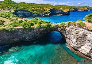 Airview of Broken Beach on Nusa Penida Island, Indonesia