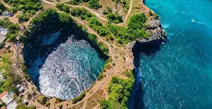 Klungkung Regency Prints: Airview of Broken Beach on Nusa Penida Island, Indonesia