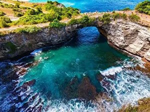 Klungkung Regency Prints: Airview of Broken Beach on Nusa Penida Island, Indonesia