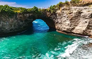 Klungkung Regency Prints: Airview of Broken Beach on Nusa Penida Island, Indonesia