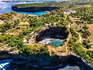 Airview of Broken Beach on Nusa Penida Island, Indonesia