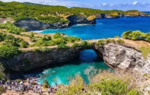 Airview of Broken Beach on Nusa Penida Island, Indonesia