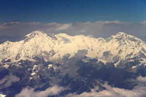 Nepal Prints: Airview of Himalayas mountain range: Cho Oyu 8201 ms