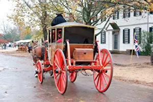 Mid Atlantic Prints: AJD62220, Williamsburg, VA, Virginia, Colonial Williamsburg Historic Area, horse, carriage