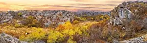 Flows Prints: Aktovsky Canyon in Ukraine surrounded large stone boulders