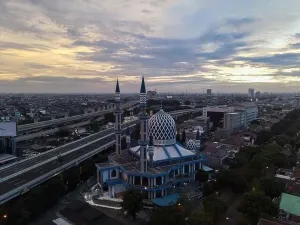 Masjid Prints: Al-azhar Center Mosque panorama view Largest Mosque in Bekasi