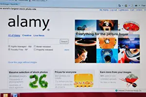 Inglaterra Prints: Alamy home page on computer screen, Greater London, England, United Kingdom